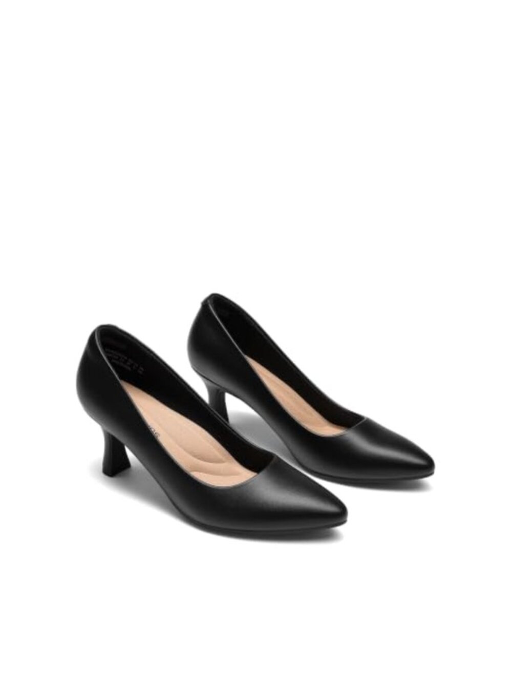 Women's Pointed Toe Kitten Heel Pumps Faux Leather Dress Shoes